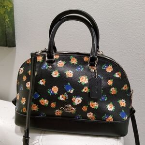 Coach Doomed Sierra Tea Rose Print Satchel Crossbody Bag